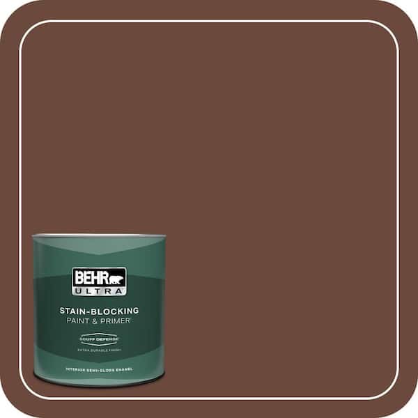 BEHR ULTRA 1 qt. #BXC-45 Classic Brown Extra Durable Semi-Gloss Enamel Interior Paint & Primer