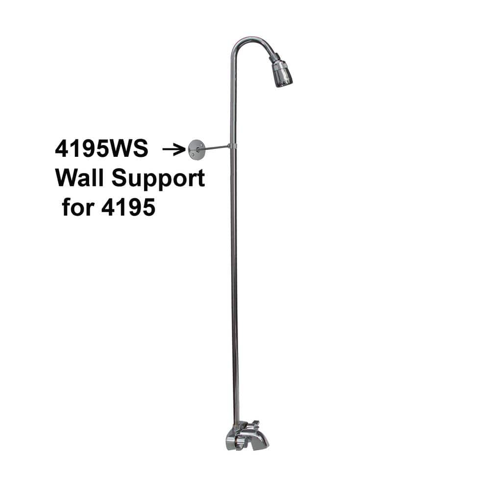 Polished Nickel Modern Shower Rod Wall Support
