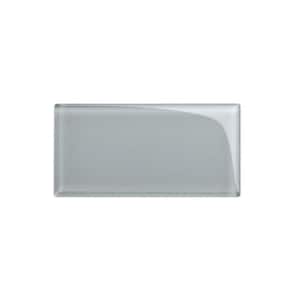 Giorbello True Gray 3 in. x 6 in. x 8 mm Glass Subway Tile (5 sq. ft ...