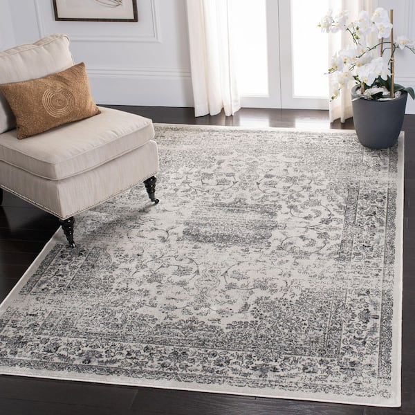 Atlas 3 ft. x 5 ft. Ivory/Gray Transitional Medallion Area Rug