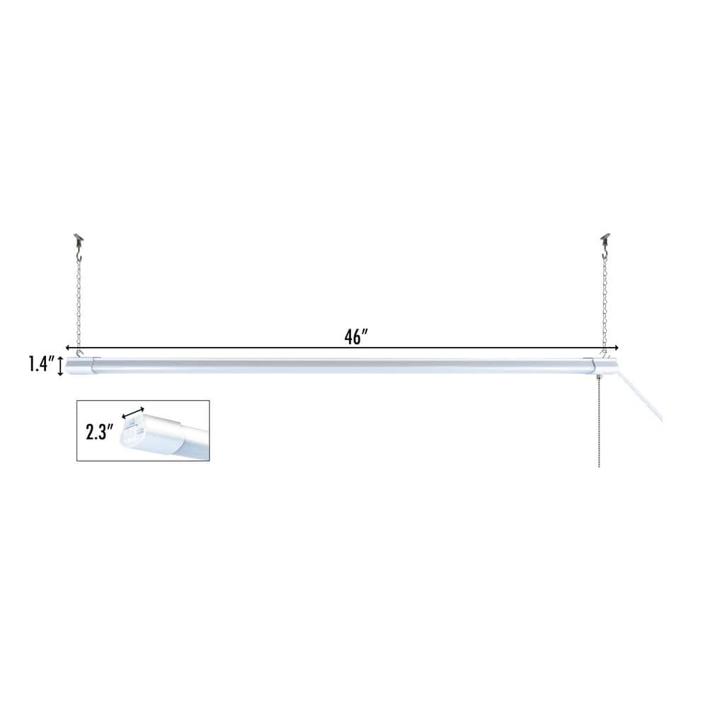 White 4-ft LED Shop Light with Cool White Illumination