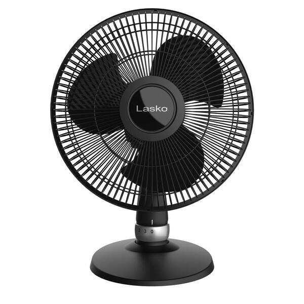 Lasko 12 in. Oscillating 3-Speed Black Performance Table Fan with Tilt-Fan  Head D12525 - The Home Depot