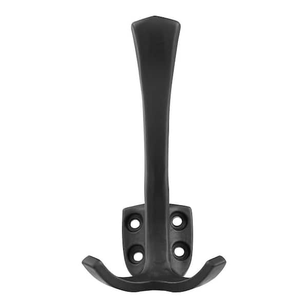 Home Decorators Collection 5 in. Matte Black Triple Wall Hook (4-Pack)