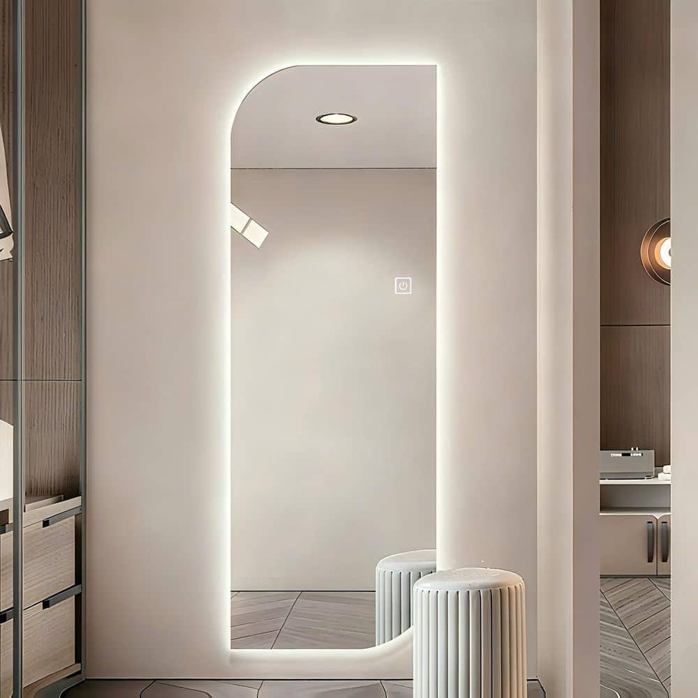 Seafuloy Silver 21 in. W x 65 in. H LED Full Length Wall Mirror