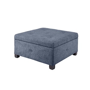 Lucas Blue Fabric Soft Close Storage Ottoman