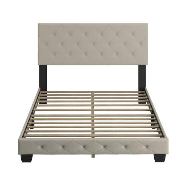 Kaniel button tufted upholstered platform deals bed