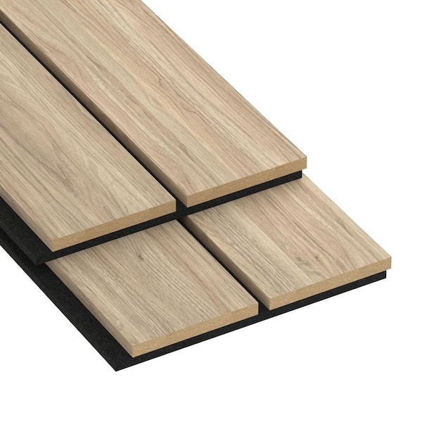104.38 in. x 11.25 in x 0.875 in. Acoustic Vinyl 2 Grid Slat Wall Siding Board in Maple Color (Set of 2 Piece)