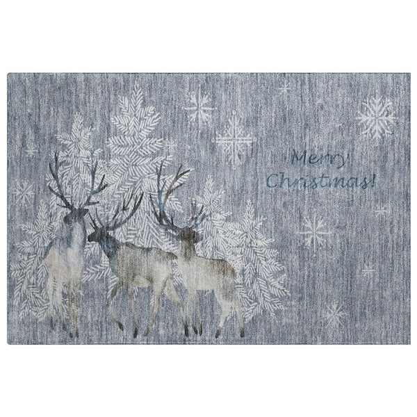 Dream Shag Premium Machine Washable Abstract ADS213 Ash 2 ft. x 3 ft. Accent Rug