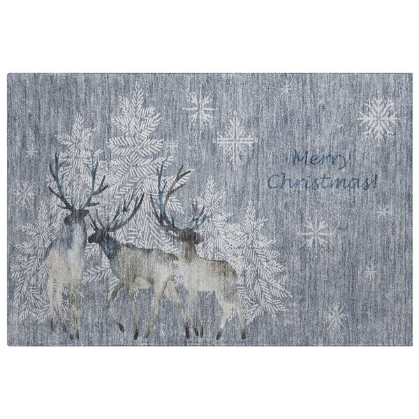 Dream Shag Premium Machine Washable Abstract ADS213 Ash 3 ft. x 4 ft. Area Rug