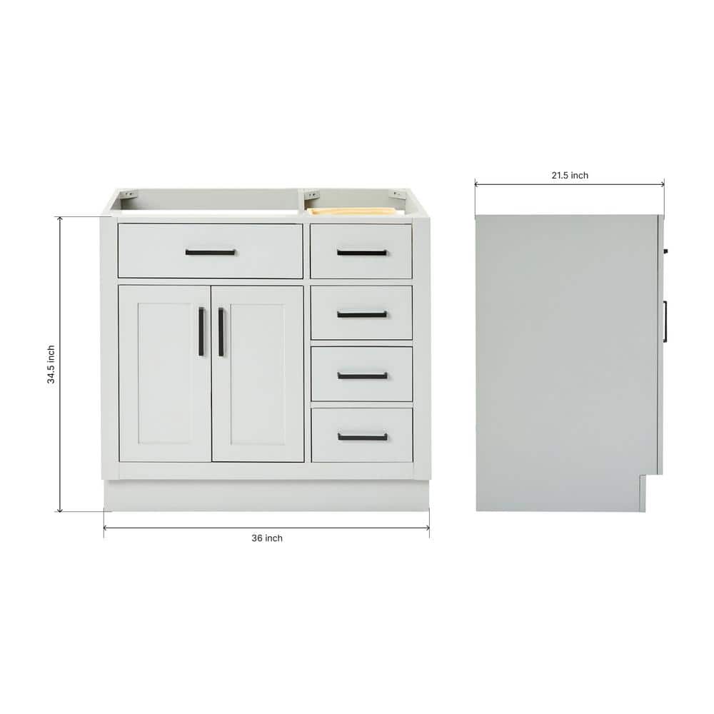 Hepburn 36" Gray Freestanding Single Vanity Cabinet