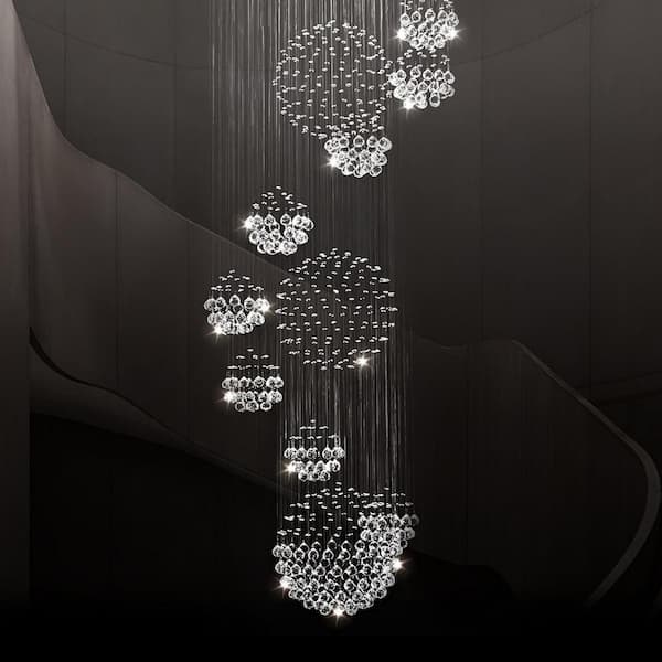 WDETR 13-Light Clear Luxurious Dimmable Branched Chandelier
