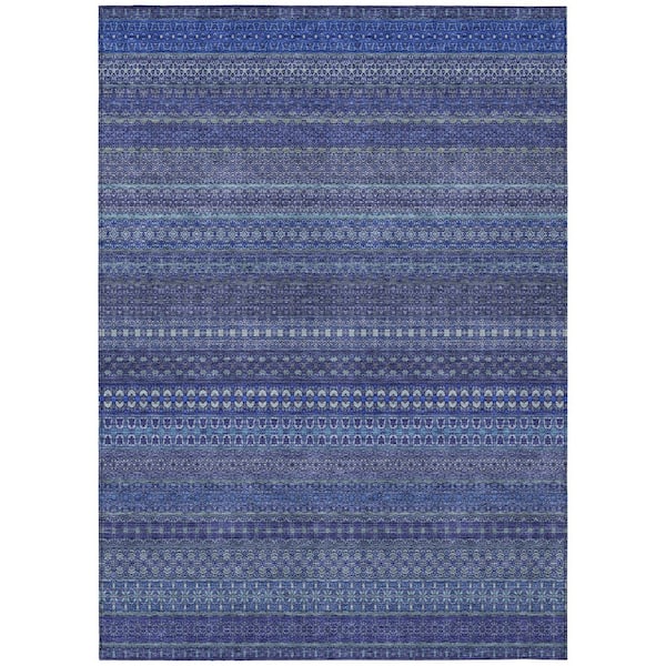 Addison Rugs Chantille ACN527 Navy 8 ft. x 10 ft. Machine Washable Indoor/Outdoor Geometric Area Rug