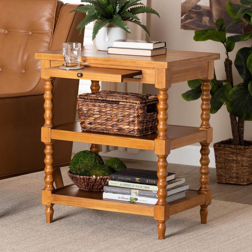 Imogene 26 in. Black Rectangle Wood End Table - thumbnail 9