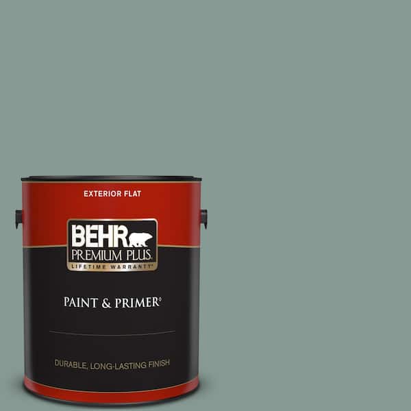 BEHR PREMIUM PLUS 1 gal. #N430-4 Rainy Afternoon Flat Exterior Paint & Primer