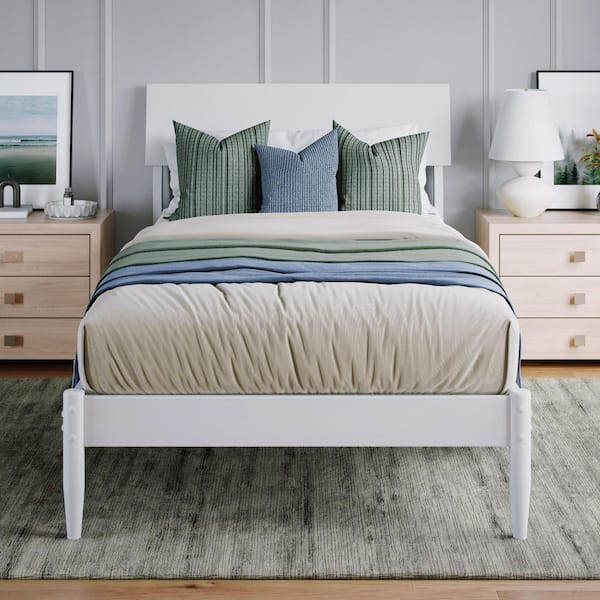 AFI Bradford White Wood Frame Twin XL Platform Bed with Adjustable