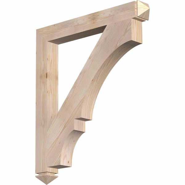 Ekena Millwork 3.5 in. x 36 in. x 32 in. Douglas Fir Balboa Arts and Crafts Smooth Bracket