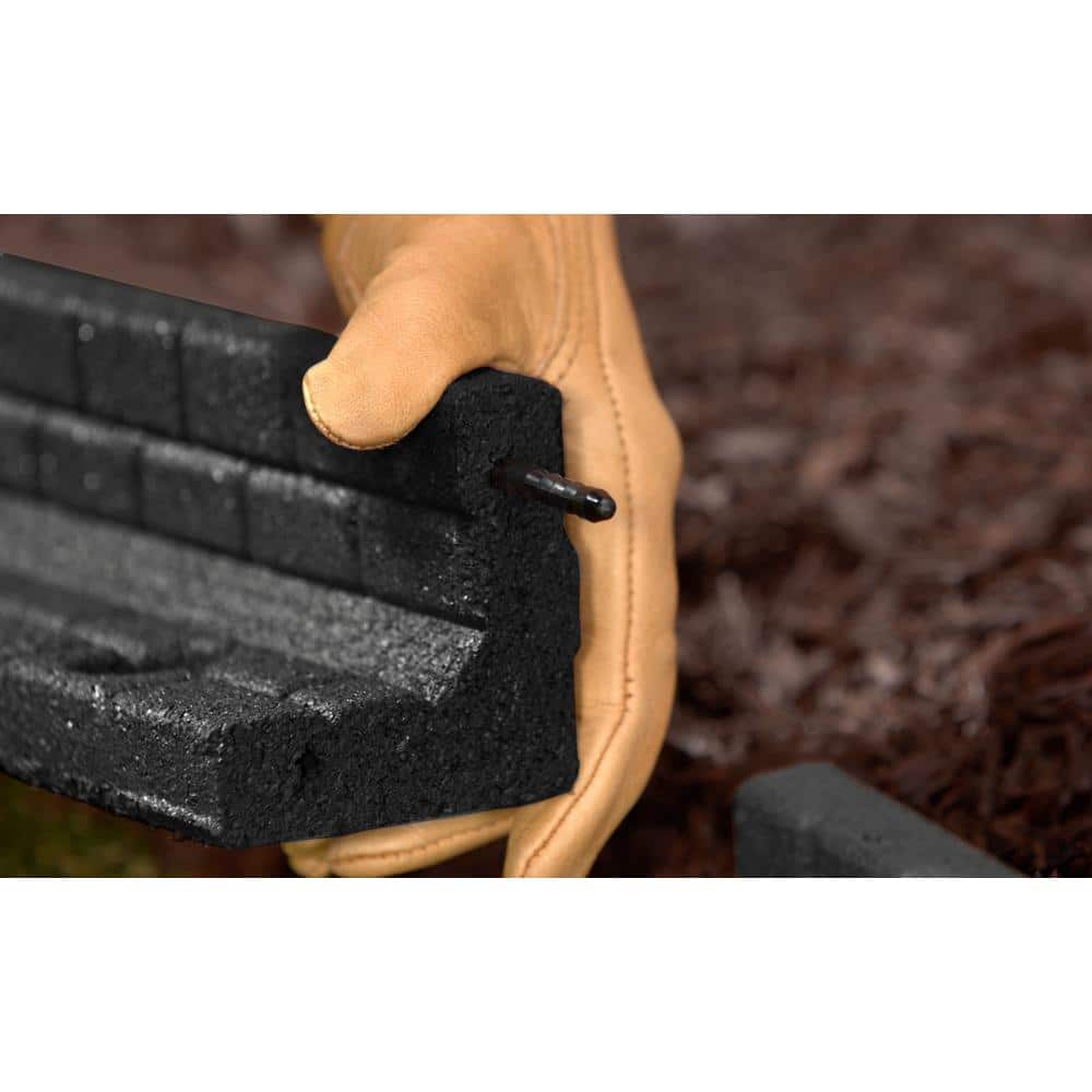 48-Pack Black Rubber Brickface Landscape Edging, 4' Sections
