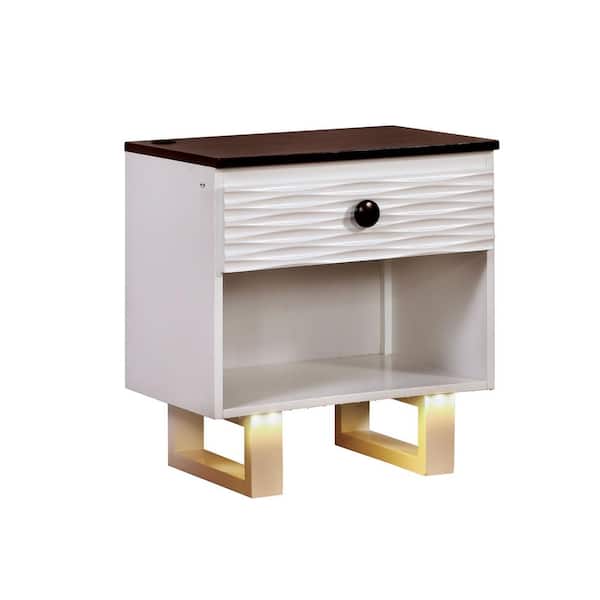 Meredith Transitional Style White Night Stand