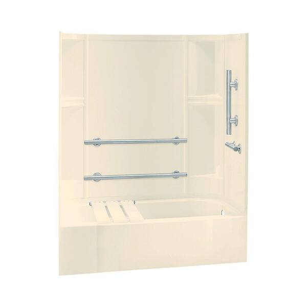 STERLING Accord 30 in. x 60 in. x 72 in. Four Piece Direct-to-Stud Bath and Shower Kit in Almond-DISCONTINUED