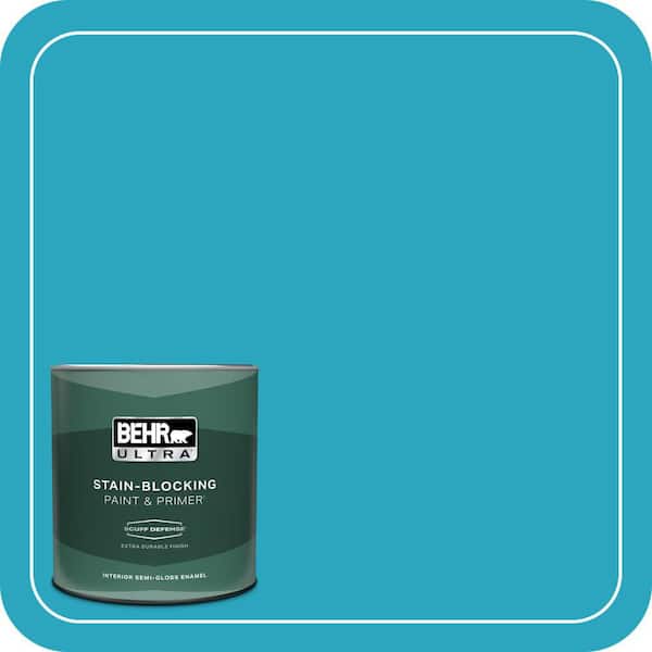 BEHR ULTRA 1 qt. #MQ4-52 Gulf Waters Extra Durable Semi-Gloss Enamel Interior Paint & Primer