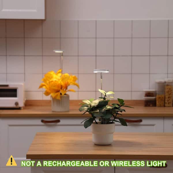 Full Spectrum LED Grow Light Adjustable Height Indoor Plant Lamp with Automatic Timer for Small Plant Light (2 Pack)