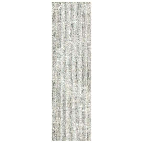 Abstract Green/Ivory 2 ft. x 8 ft. Modern Crosshatch Runner Rug