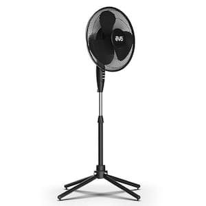 16 in 3 Speed Aromatherapy Fan in Black with Wide Angle Oscillation