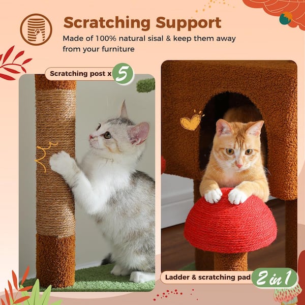 Scratching Pad Tall Scratching Post Cenadinz Brown Tall Cat Tree