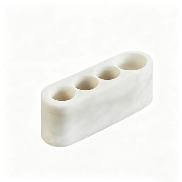 4 Slots Marble Toothbrush Holder Countertop Bathroom Organizer for Electric Toothbrush Toothpaste Razor Floss Comb