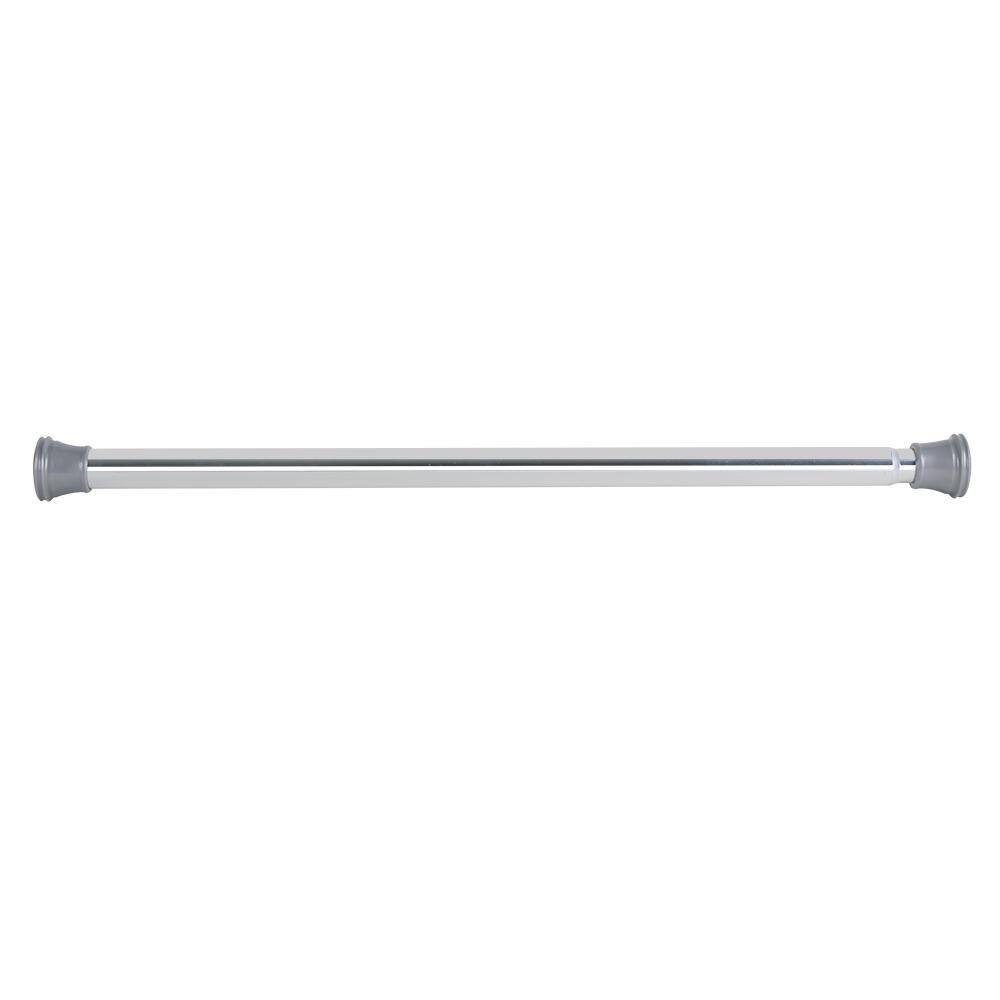 Adjustable Chrome Aluminum Tension Shower Rod with PVC End Cap