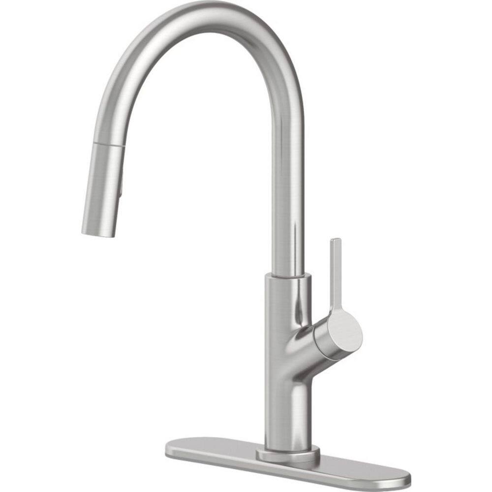 16.89 in. Shoreline Pulldown Kitchen Faucet in Stainless Steel with 180° Swivel price history on PriceWatchPro