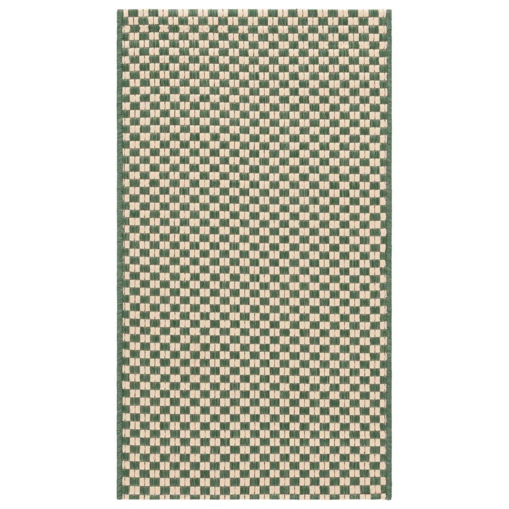 Courtyard Dark Green/Beige 3 ft. x 5 ft. Check Indoor/Outdoor Area Rug price history on PriceWatchPro
