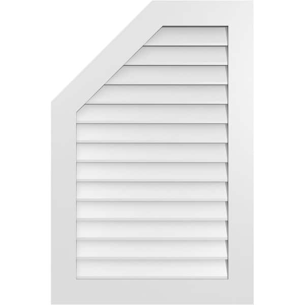 Ekena Millwork 28 in. x 42 in. Octagonal Surface Mount PVC Gable Vent: Decorative with Standard Frame