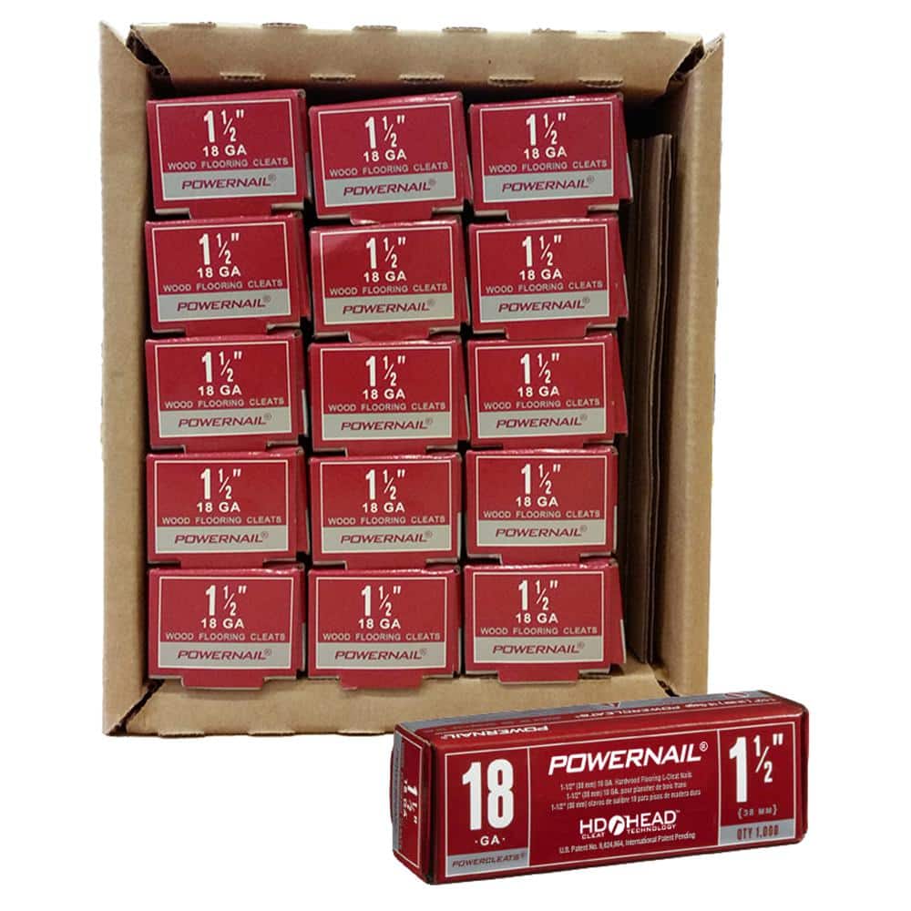 Powercleats 1-1/2 in. 18-Gauge Hardwood Flooring Nails 15 Boxes of 1,000 (1