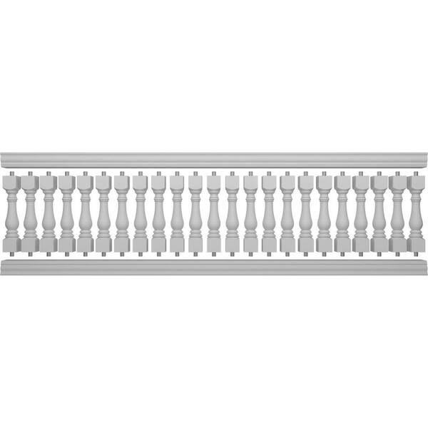 Ekena Millwork Fiberthane Bradford Balustrade 156 in. L x 42 in. H Fiberglass Railing Kit