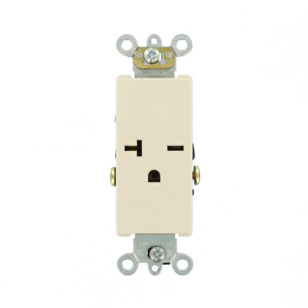Decora Plus 20 Amp 250 V NEMA 6-20R Single Outlet/Receptacle, Light Almond (1-Pack) 16441-T