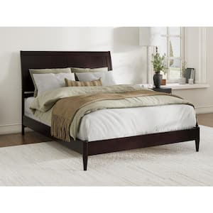 Valencia Brown Solid Wood Frame Queen Low Profile Platform Bed