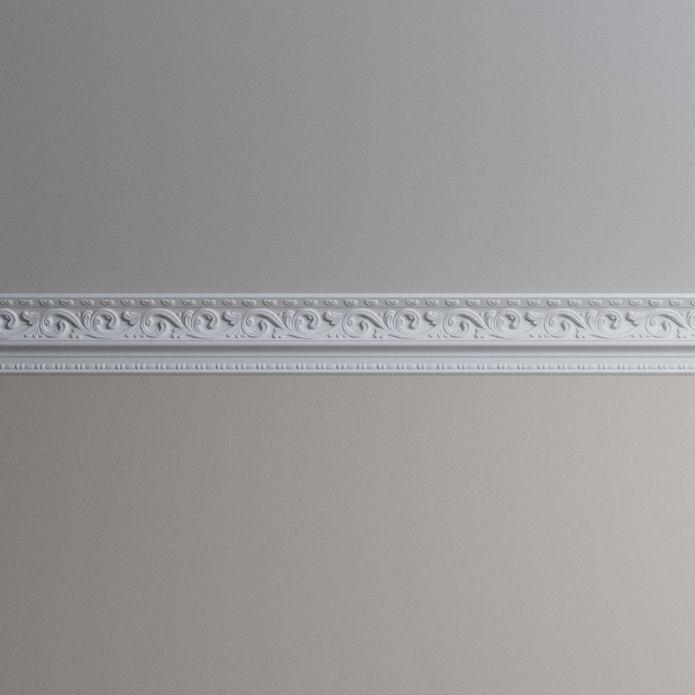 Madeline 96 in. Polyurethane Crown Moulding with Intricate Patterns
