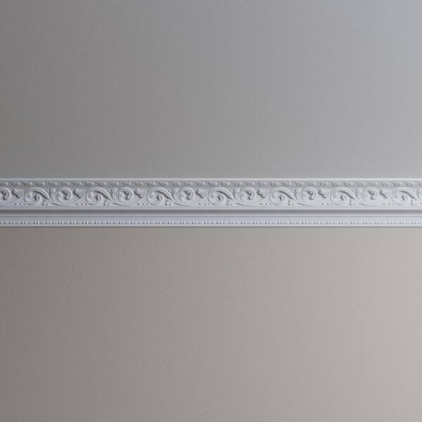Ekena Millwork Madeline 4 in. D x 5.625 in. W x 96 in. L Polyurethane Crown Moulding