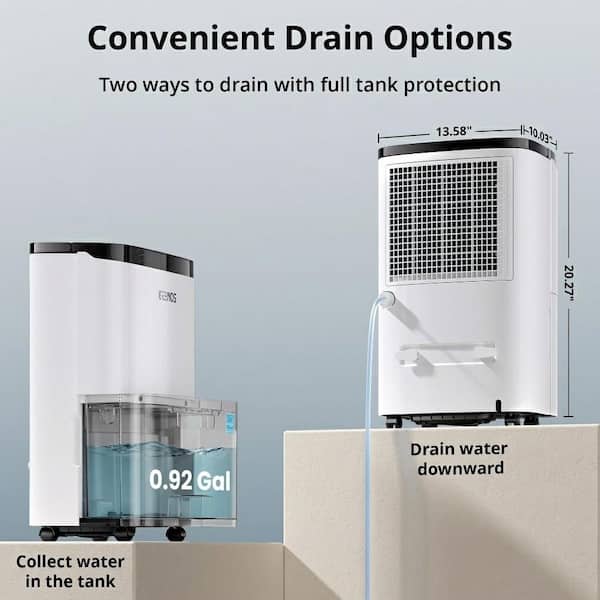 80 pt. 5,000 sq.ft. Energy Star High Humidity Dehumidifier with Bucket for Bedroom, Basement or Wet Rooms in White