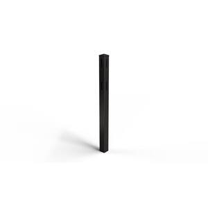 Natures Composites Composite 2-Rail Start/End Post with Post Cap for Traditional Ranch Rail System (5 in. x 5 in. x 50 in. L) Raven (Black)