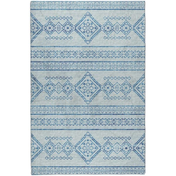 Dream Shag Premium Machine Washable Abstract ADS120 Blue 10 ft. x 14 ft. Area Rug