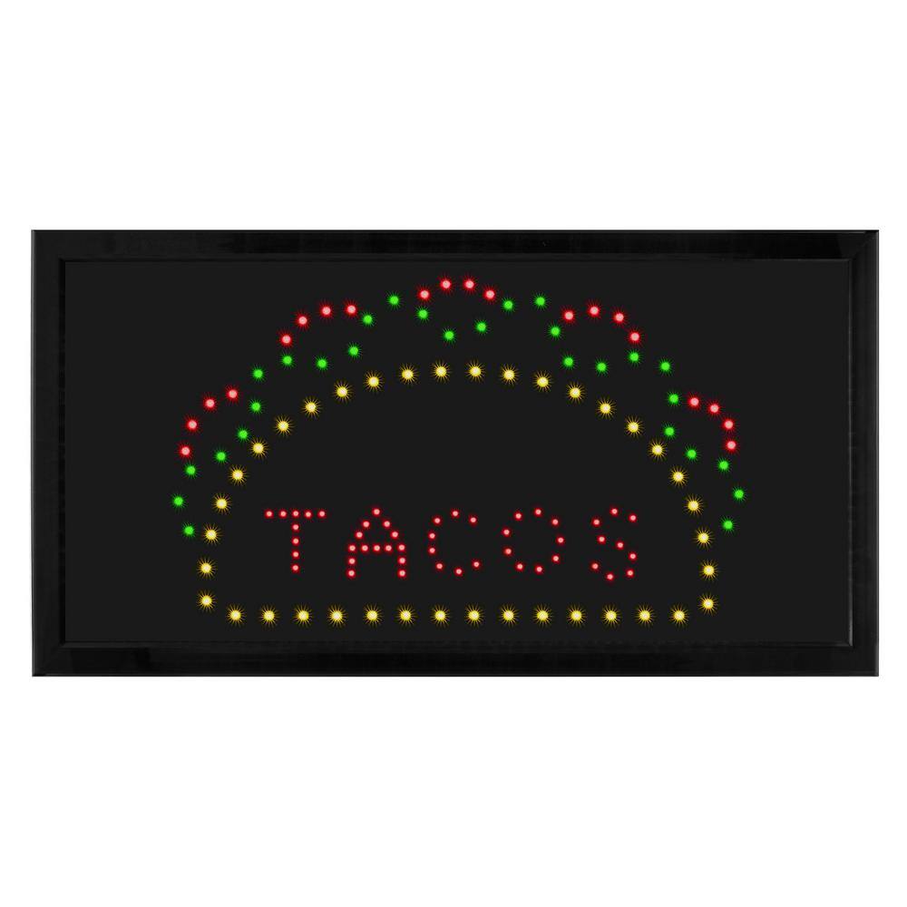 19 in. x 10 in. LED Rectangular TACO Sign with 2 Display Modes