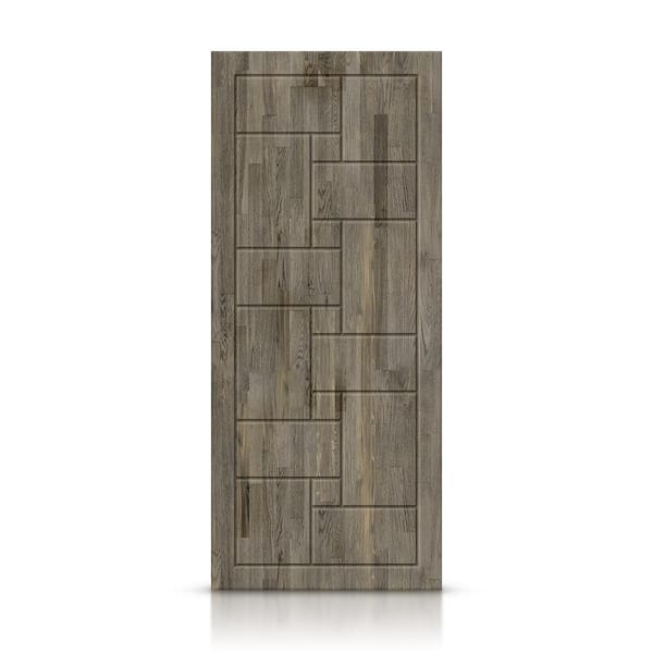 CALHOME 42 in. x 96 in. Hollow Core Weather Gray Stained Pine Wood Interior Door Slab
