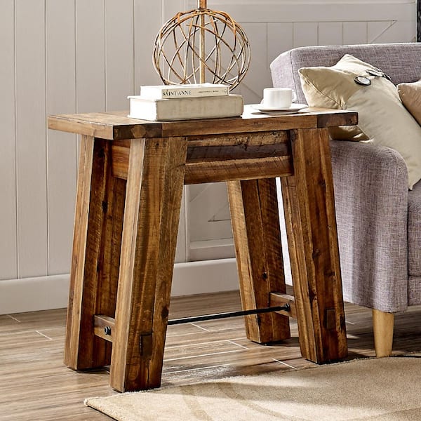 Alaterre Furniture Durango 27"W Industrial Wood End Table