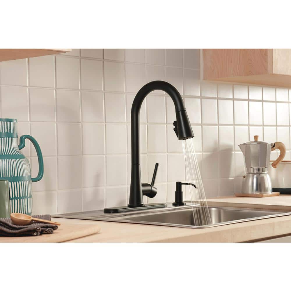 Precept Matte Black Single Handle Pull-down Kitchen Faucet with Sprayer
