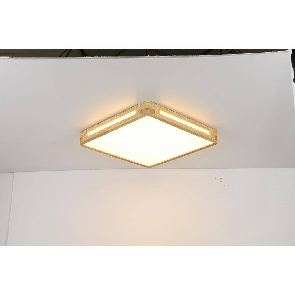 Lumin 19.7 in. W Square Natural Oak Wood and Acrylic Flush Mount Ceiling Light with Selectable CCT for Kitchen price history on PriceWatchPro
