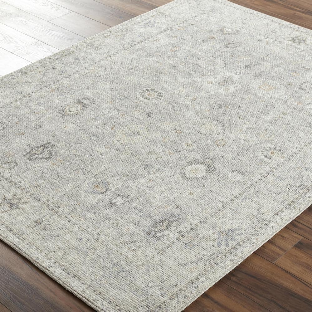 Feather Gray Synthetic Runner Rug, 2'7" x 7'3"