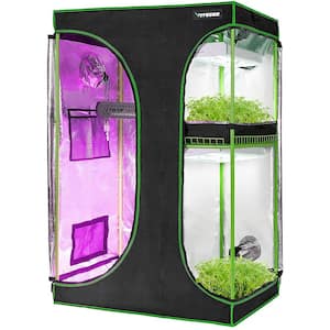 3 ft. L x 2 ft. L 2-in-1 Mylar Reflective Grow Tent for Indoor Hydroponic Growing System