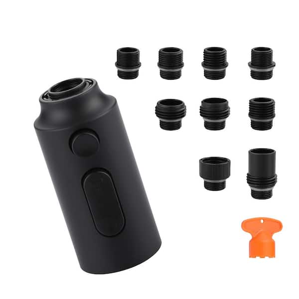 WOWOW 3-Function Kitchen Faucet Spray Head Replacement in Matte Black